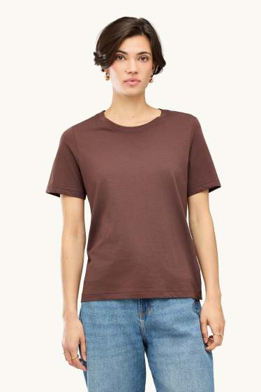 Damen - T-Shirt - Regular Fit - braun