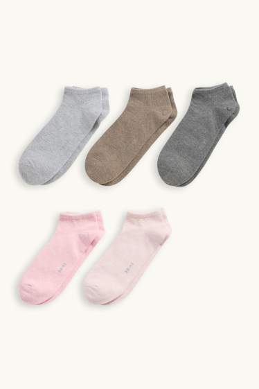 Donna - Confezione da 5 - calzini corti - rosa