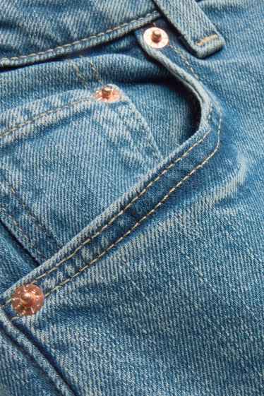 Femei - Wide flared jeans - talie înaltă - denim-albastru