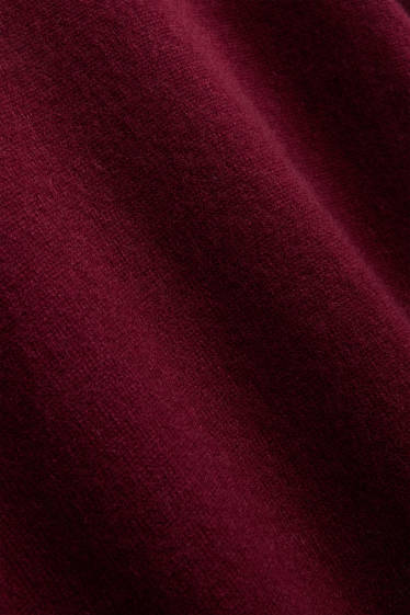 Donna - Maglione in cashmere - a maniche corte - bordeaux