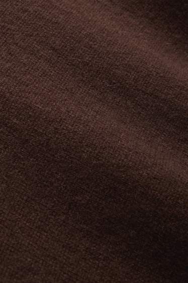 Femmes - Pull en maille en cachemire - manches courtes - marron foncé