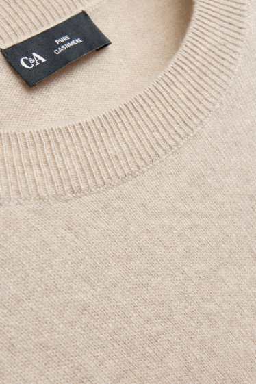 Femmes - Pull en cachemire - beige chiné