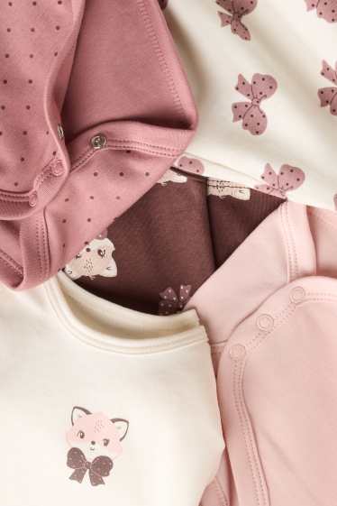 Miminka - dívky - Multipack 5 ks - mašličky a lištičky - body pro miminka - narůžovělá