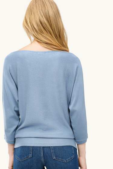 Femmes - Pull en maille fine - bleu clair