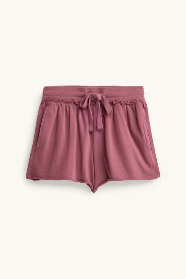 Donna - Shorts di felpa - porpora