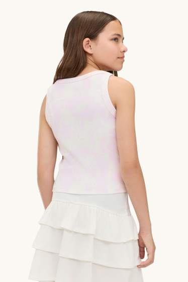 Enfants filles - Nœud - haut - à motif - violet / blanc