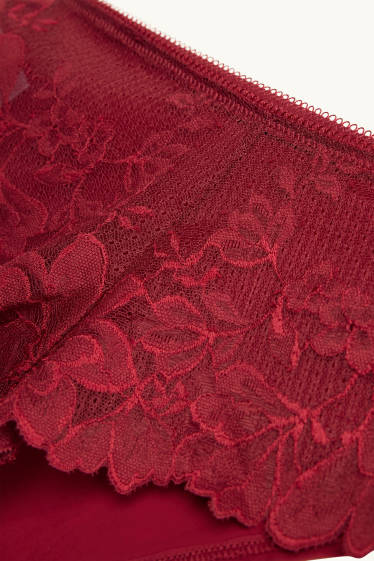 Femmes - Shorty - rouge foncé