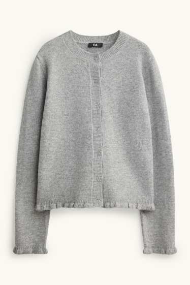 Femmes - Gilet en maille - gris chiné
