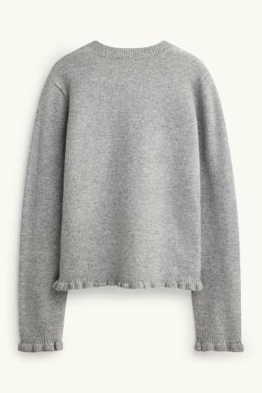Femmes - Gilet en maille - gris chiné