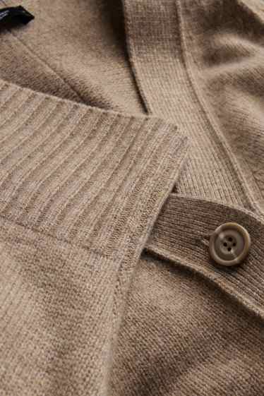 Damen - Strickjacke mit Kaschmir-Anteil - Woll-Mix - hellbraun