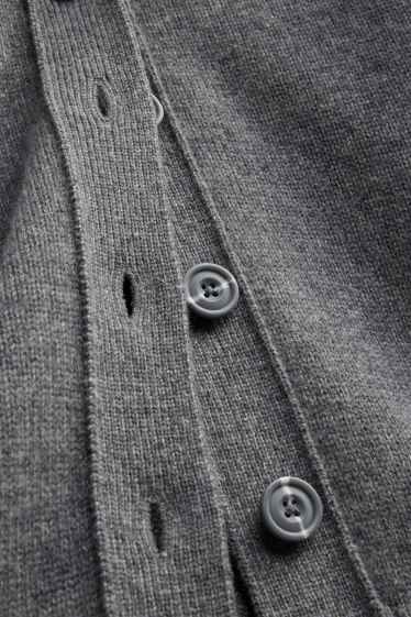 Damen - Strickjacke mit Kaschmir-Anteil - Woll-Mix - grau