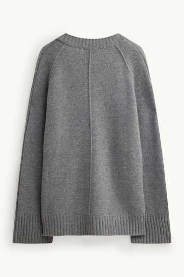 Damen - Strickjacke mit Kaschmir-Anteil - Woll-Mix - grau