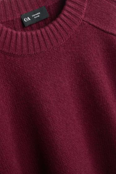 Femmes - Pull avec teneur en cachemire - laine mélangée - bordeaux