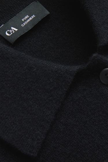 Damen - Kaschmir-Strickjacke - schwarz