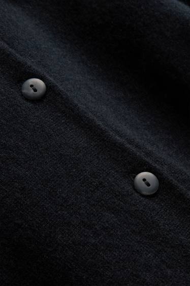 Damen - Kaschmir-Strickjacke - schwarz