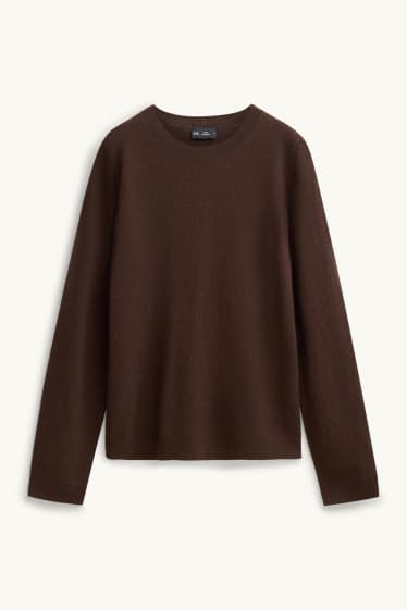 Femmes - Pull en cachemire - marron foncé