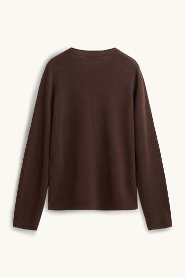 Femmes - Pull en cachemire - marron foncé
