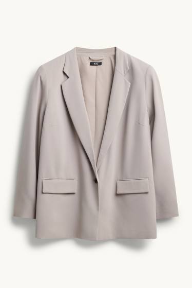 Dames - Lange blazer - regular fit - licht beige