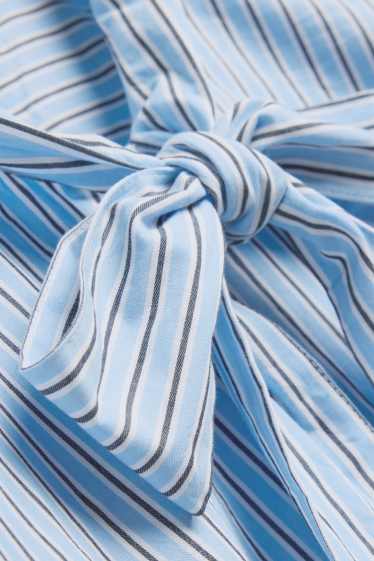 Damen - Bluse - gestreift - blau / hellblau