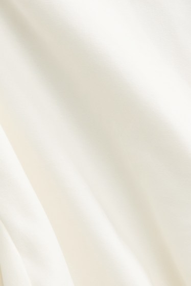 Femei - Tricou cu mânecă lungă - slim fit - alb-crem