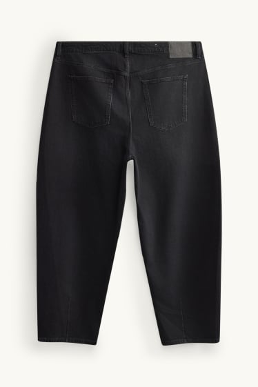 Femei - Barrel jeans - talie înaltă - negru