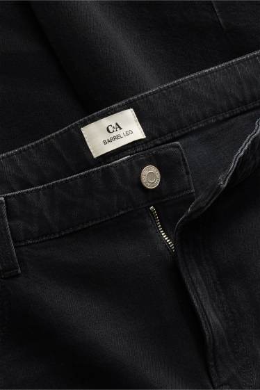 Femei - Barrel jeans - talie înaltă - negru