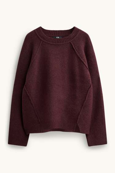 Damen - Pullover - bordeaux