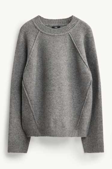 Damen - Pullover - grau-melange