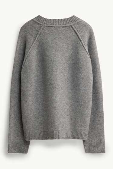 Damen - Pullover - grau-melange