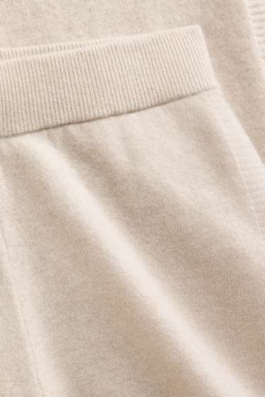 Femmes - Pantalon en cachemire - mid waist - straight leg - beige clair
