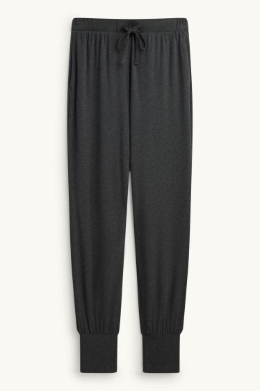Femei - Pantaloni de pijama - reiați - gri închis