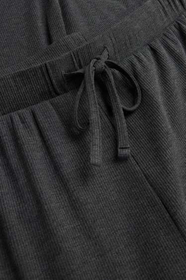 Femei - Pantaloni de pijama - reiați - gri închis