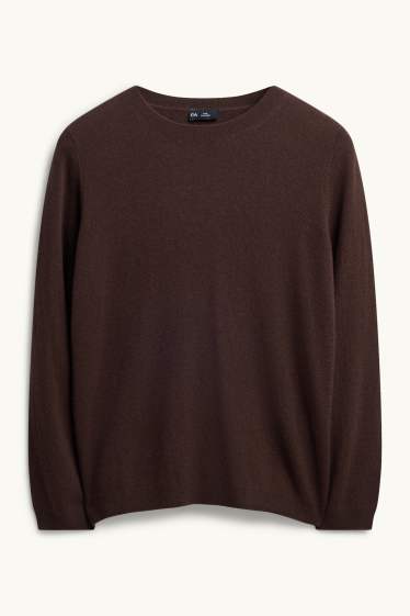 Damen - Kaschmir-Pullover - dunkelbraun
