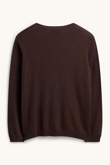 Damen - Kaschmir-Pullover - dunkelbraun