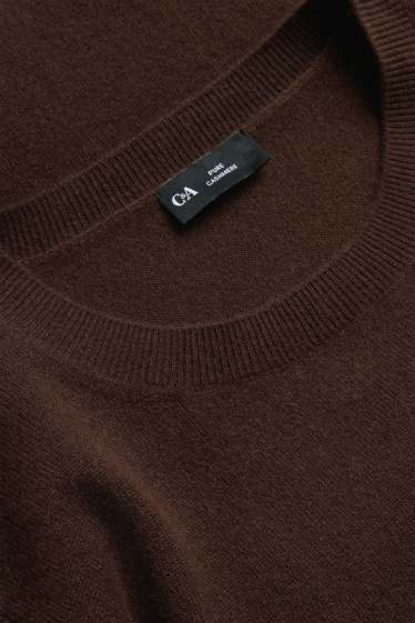 Damen - Kaschmir-Pullover - dunkelbraun