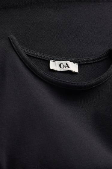 Women - Long sleeve top - slim fit - black
