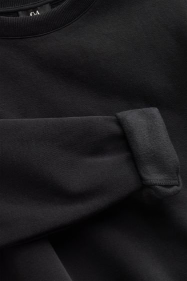 Damen - Sweatkleid - Straight Fit - 2-in-1-Look - schwarz