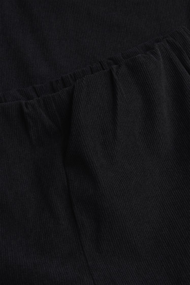 Femmes - Pantalon de jogging - finition côtelée - noir