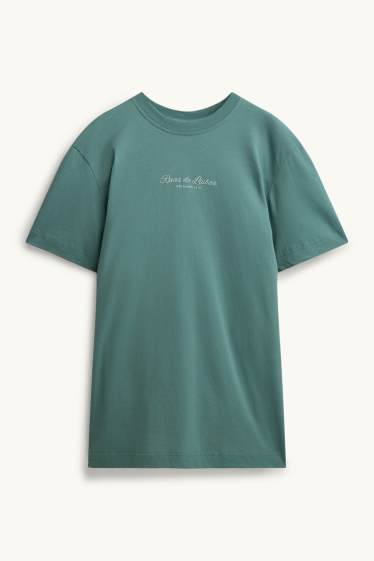Hommes - T-shirt - regular fit - bleu pétrole