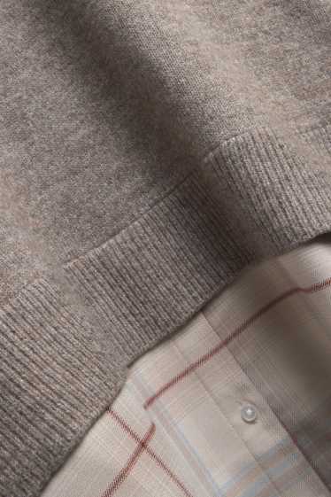 Damen - Pullover - 2-in-1-Look - braun / beige