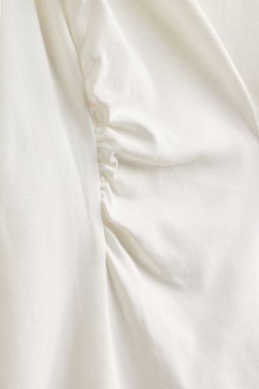 Dames - Longsleeve - slim fit - crème wit