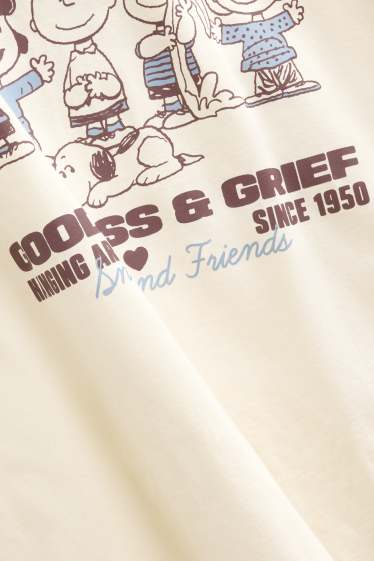 Dames - T-shirt - oversized - Peanuts - crème wit