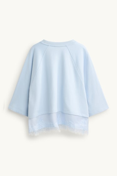 Damen - Sweatshirt - 2-in-1-Look - hellblau