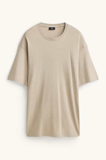 Hommes - T-shirt - relaxed fit - beige