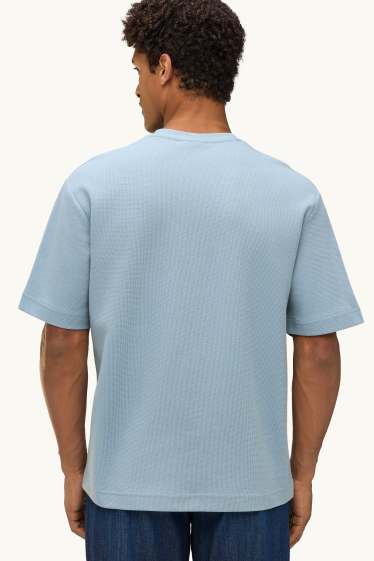 Herren - T-Shirt - Relaxed Fit - strukturiert - hellblau