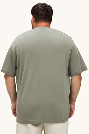 Pánské - Tričko - relaxed fit - khaki
