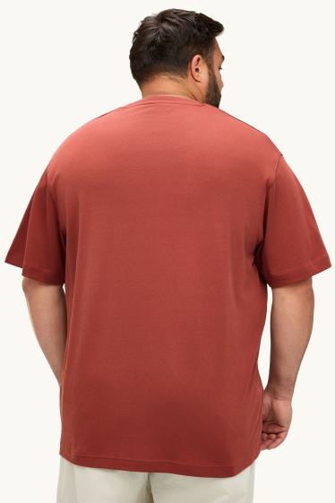 Pánské - Tričko - relaxed fit - hnědá