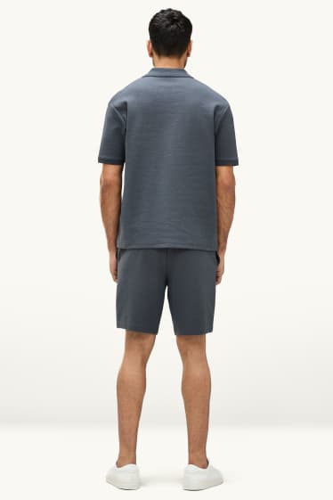 Herren - Sweatshorts - strukturiert - dunkelgrau