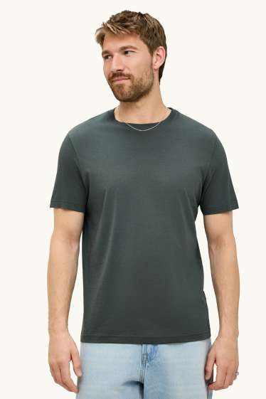 Bărbați - Tricou - regular fit - gri închis