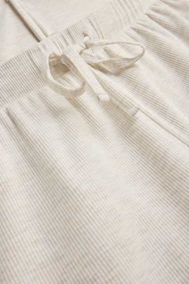 Femei - Pantaloni de pijama - reiați - bej deschis